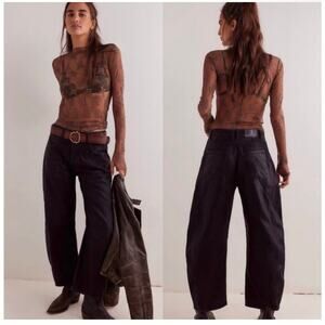 We the Free Coated Good Luck Barrel Jeans